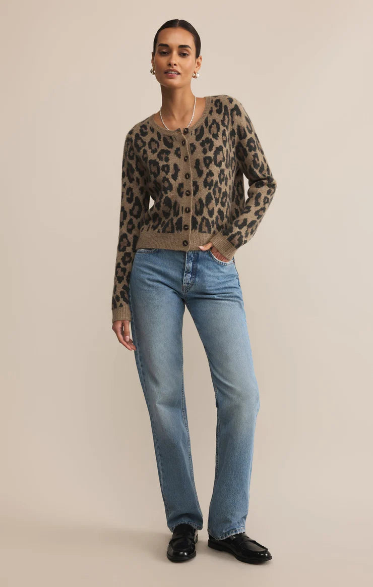 Outlook Leopard Cardigan - Desert Tan