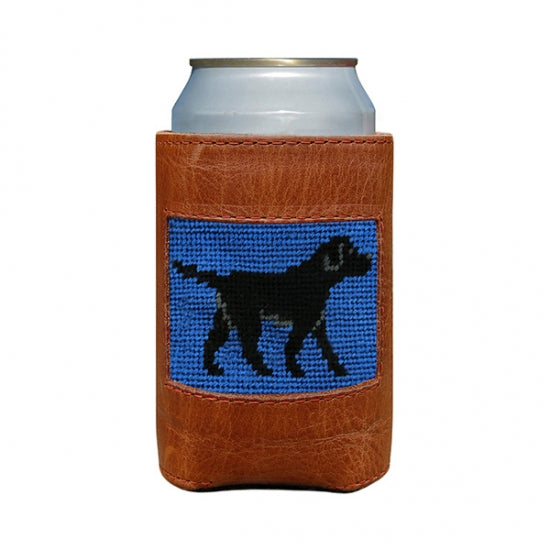 Black Lab Walking Needlepoint Can Cooler