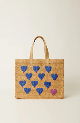 Be Mine Tote - Sand Cobalt