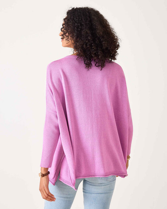 Catalina Cotton Sweater - Razzle Pink