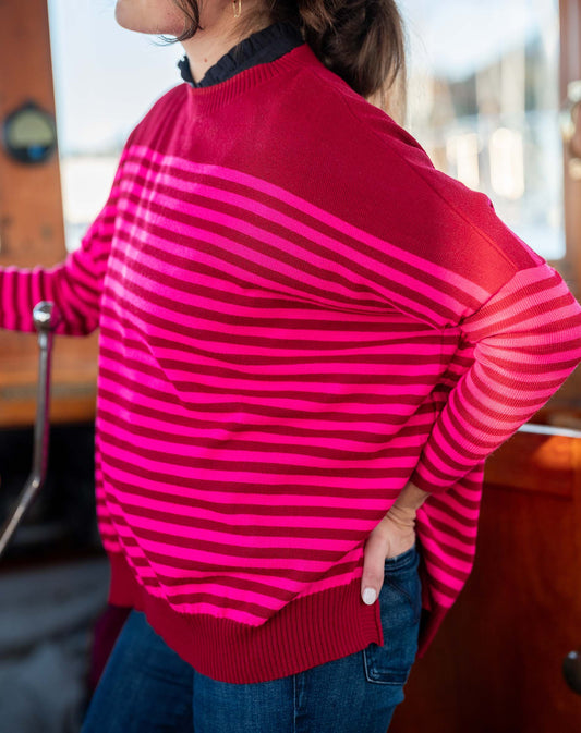 Catalina Sweater - Burgundy/Lipstick