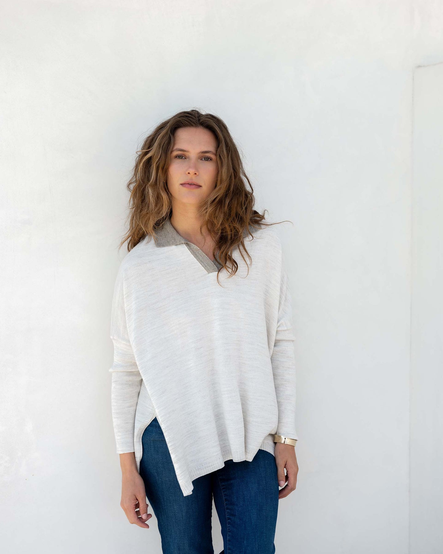 MerSea - Catalina Polo Sweater - Sea Salt/Driftwood