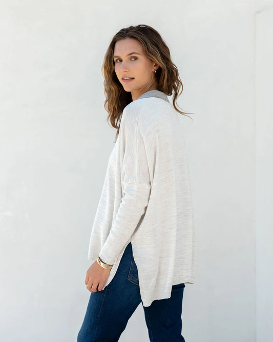 Catalina Polo Sweater - Sea Salt/Driftwood