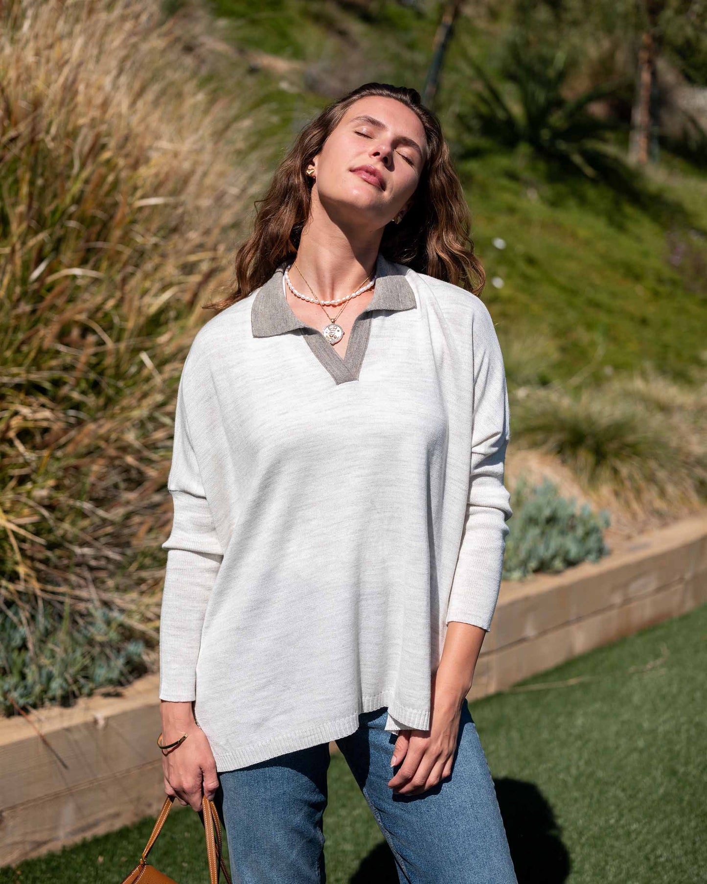 MerSea - Catalina Polo Sweater - Sea Salt/Driftwood