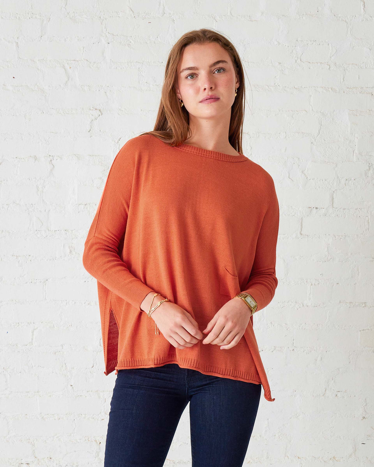 Catalina Crewneck Sweater - Burnt Orange