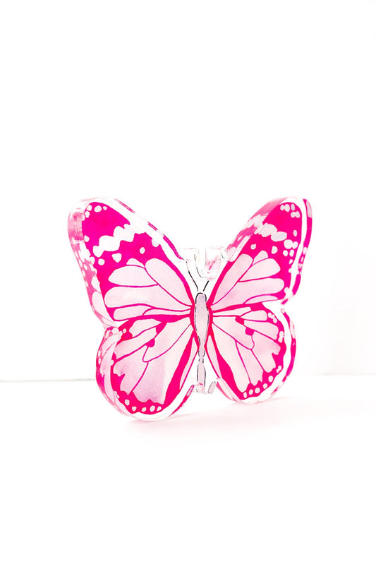 Pink Butterfly Acrylic Art Block