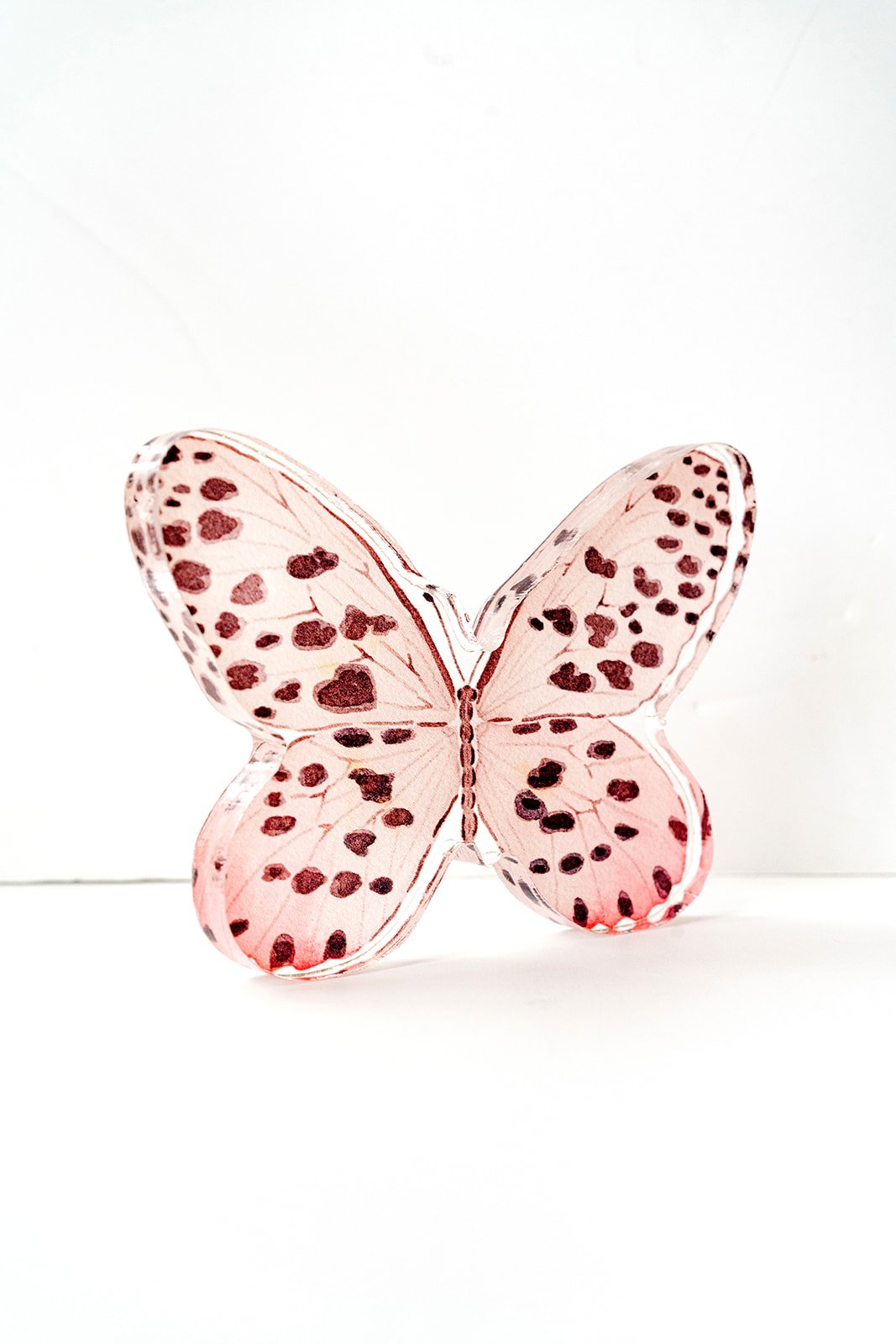 Neutral Spotted Butterfly Acrylic Art Block