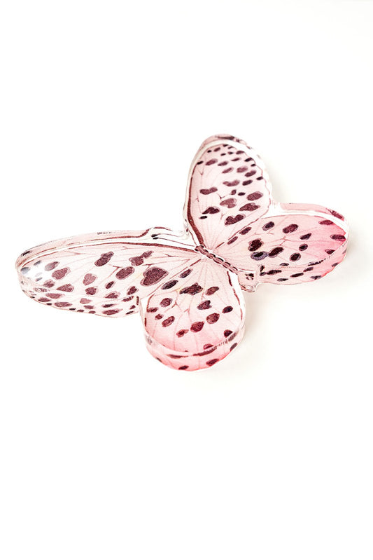 Neutral Spotted Butterfly Acrylic Art Block