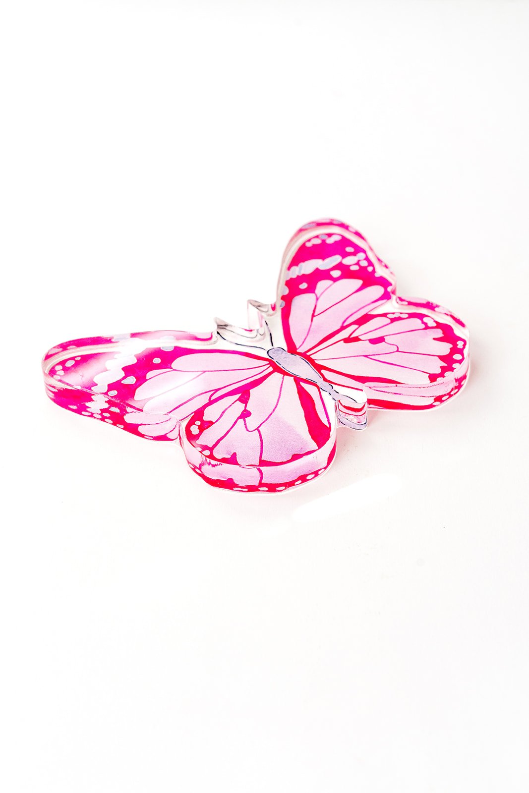 Pink Butterfly Acrylic Art Block
