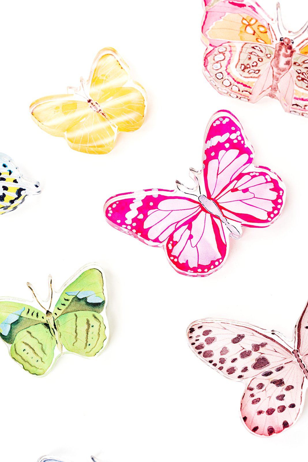 Pink Butterfly Acrylic Art Block