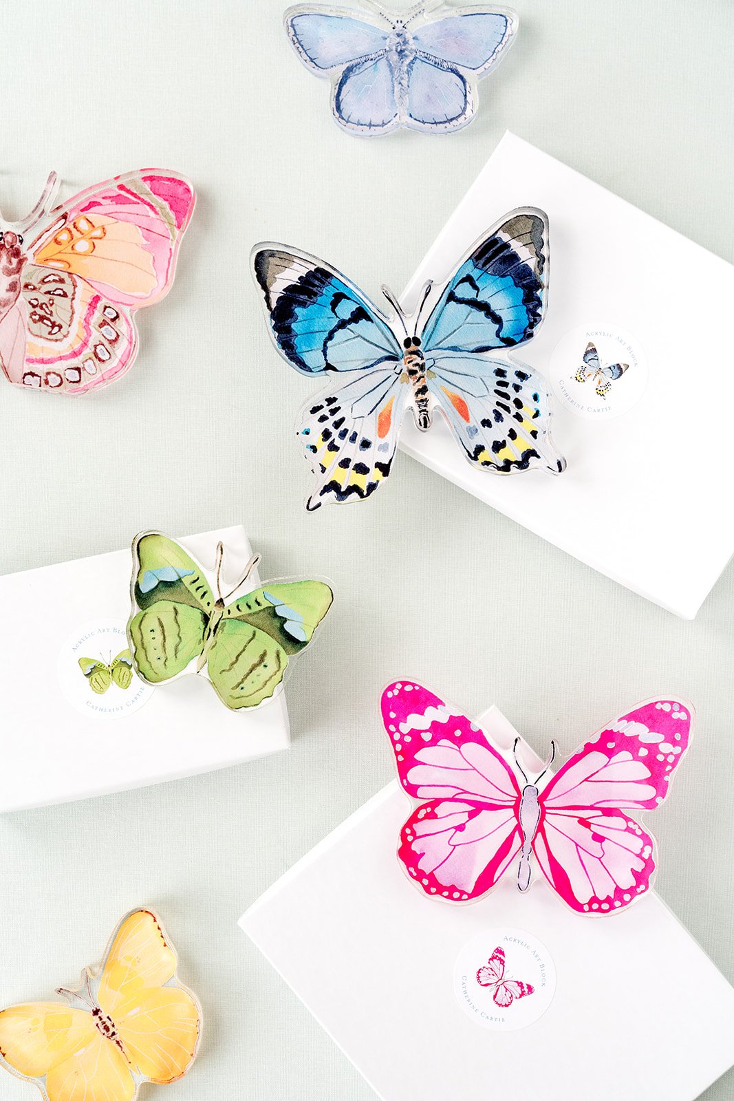 Yellow Butterfly Acrylic Art Block