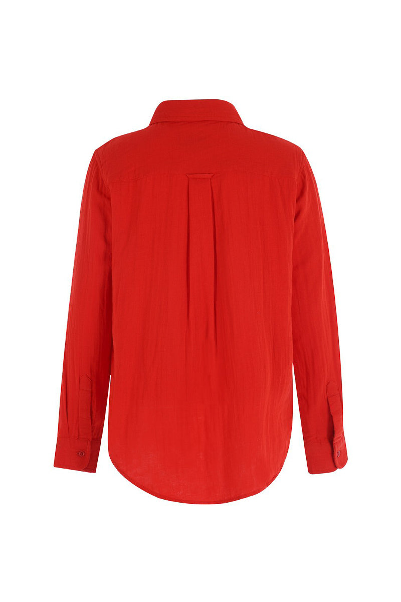 The Shirt - The Super Relaxed Boyfriend Shirt In Gauze - Persimmon