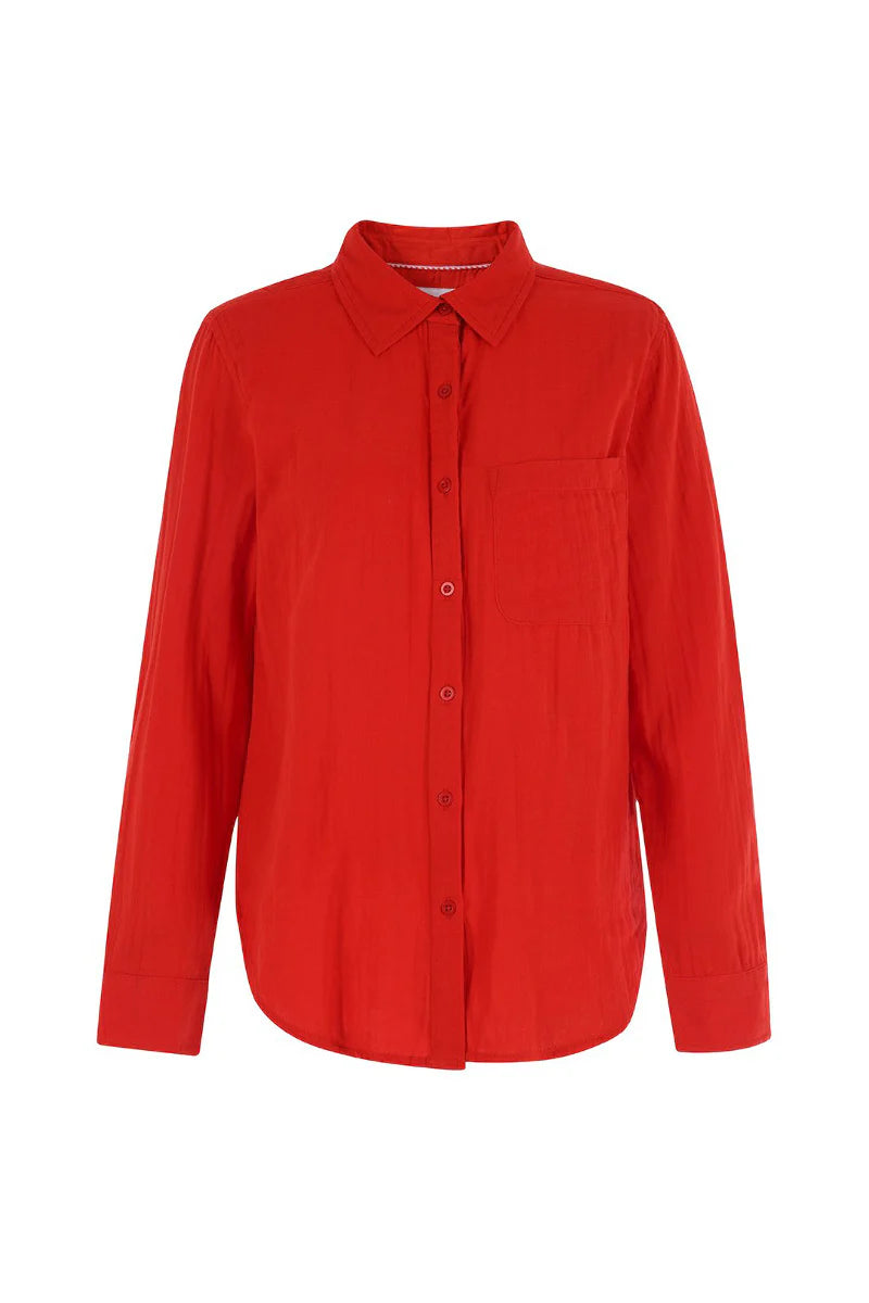 The Shirt - The Super Relaxed Boyfriend Shirt In Gauze - Persimmon