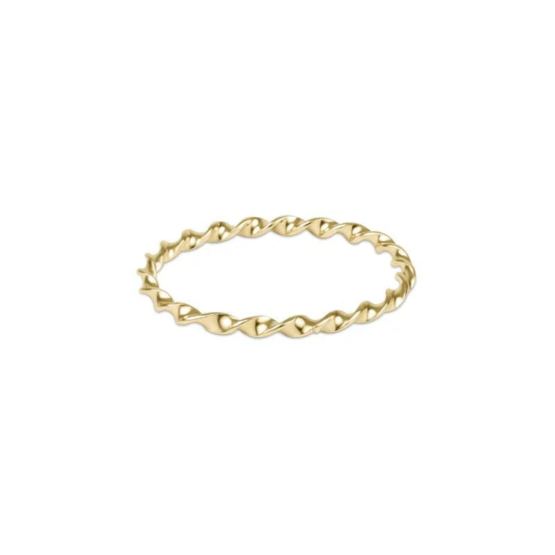 Classic Gold Twisted Thin Band Ring