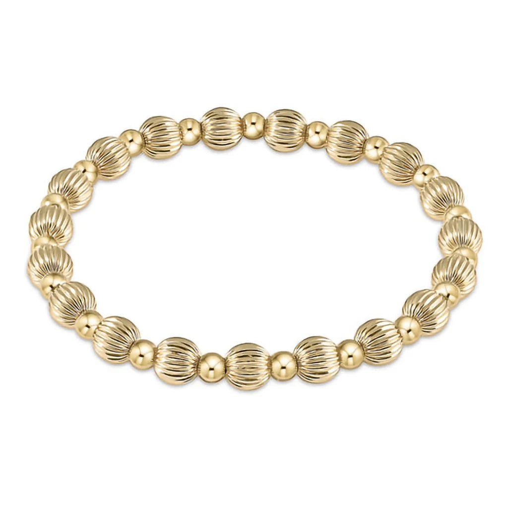 Dignity Grateful Pattern 6mm Bead Bracelet- Gold