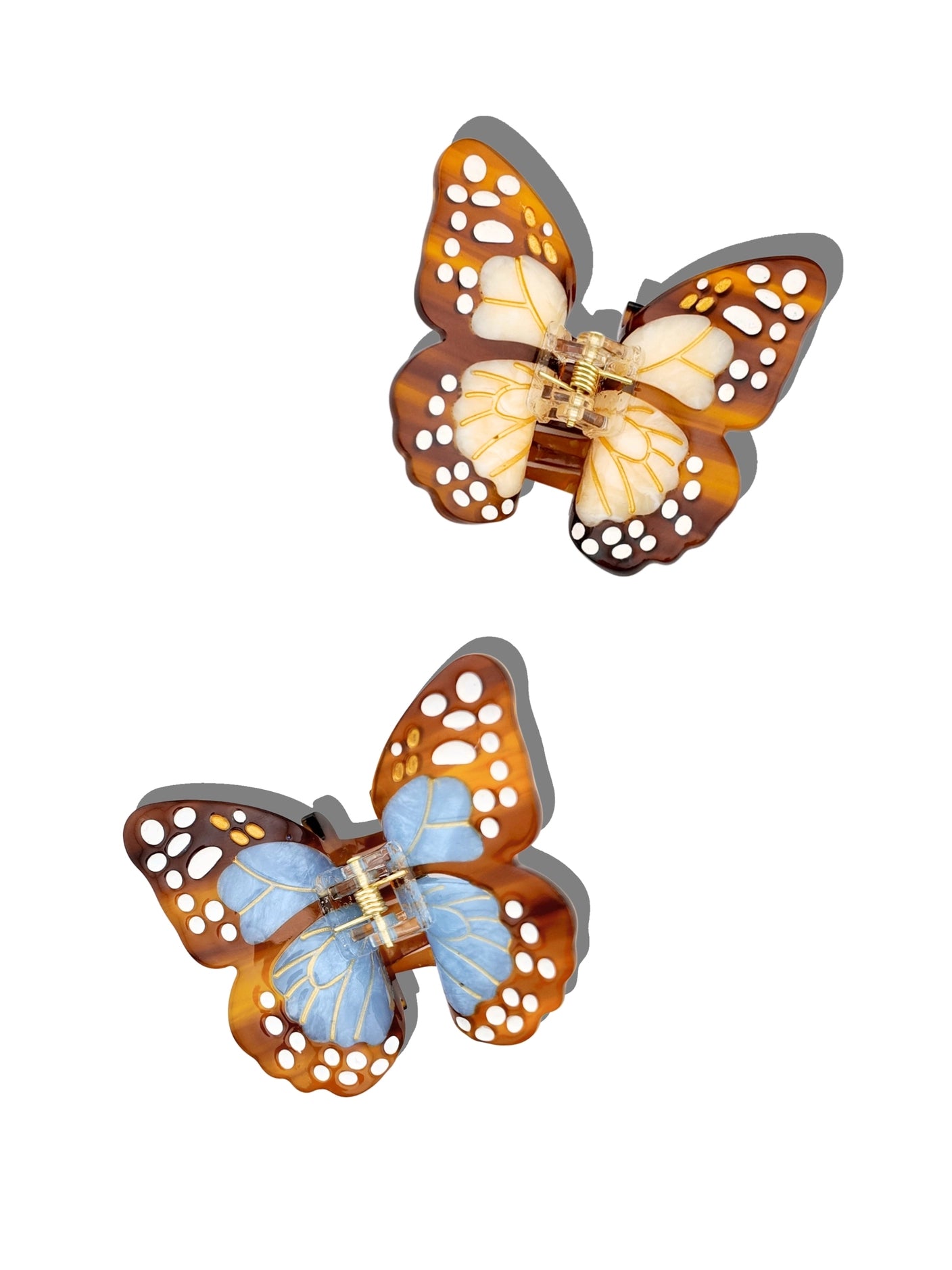 Hand-Painted Boho Monarch Claw Hair Clip | Eco-Friendly | Blue