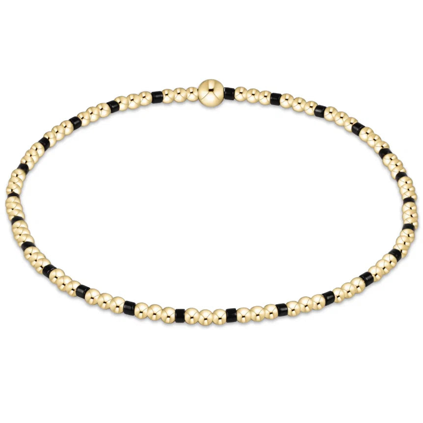 Gameday Hope Sincerity Pattern 2mm Bead Bracelet - Onyx