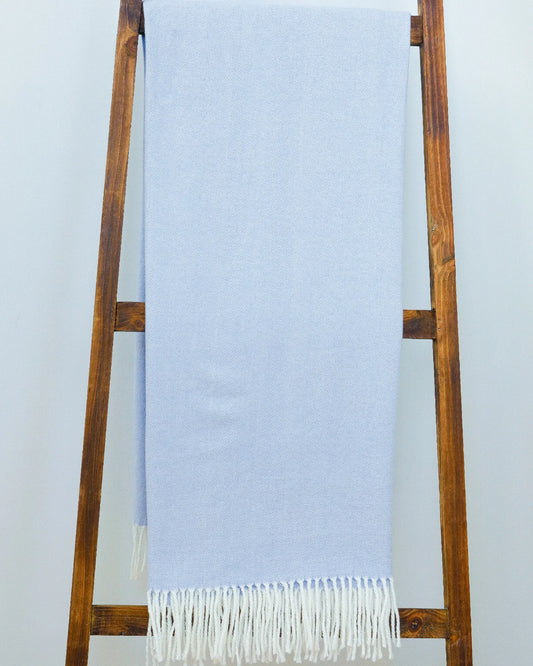ALASHAN Cashmere - Adirondack Herringbone Throw - Tradewind