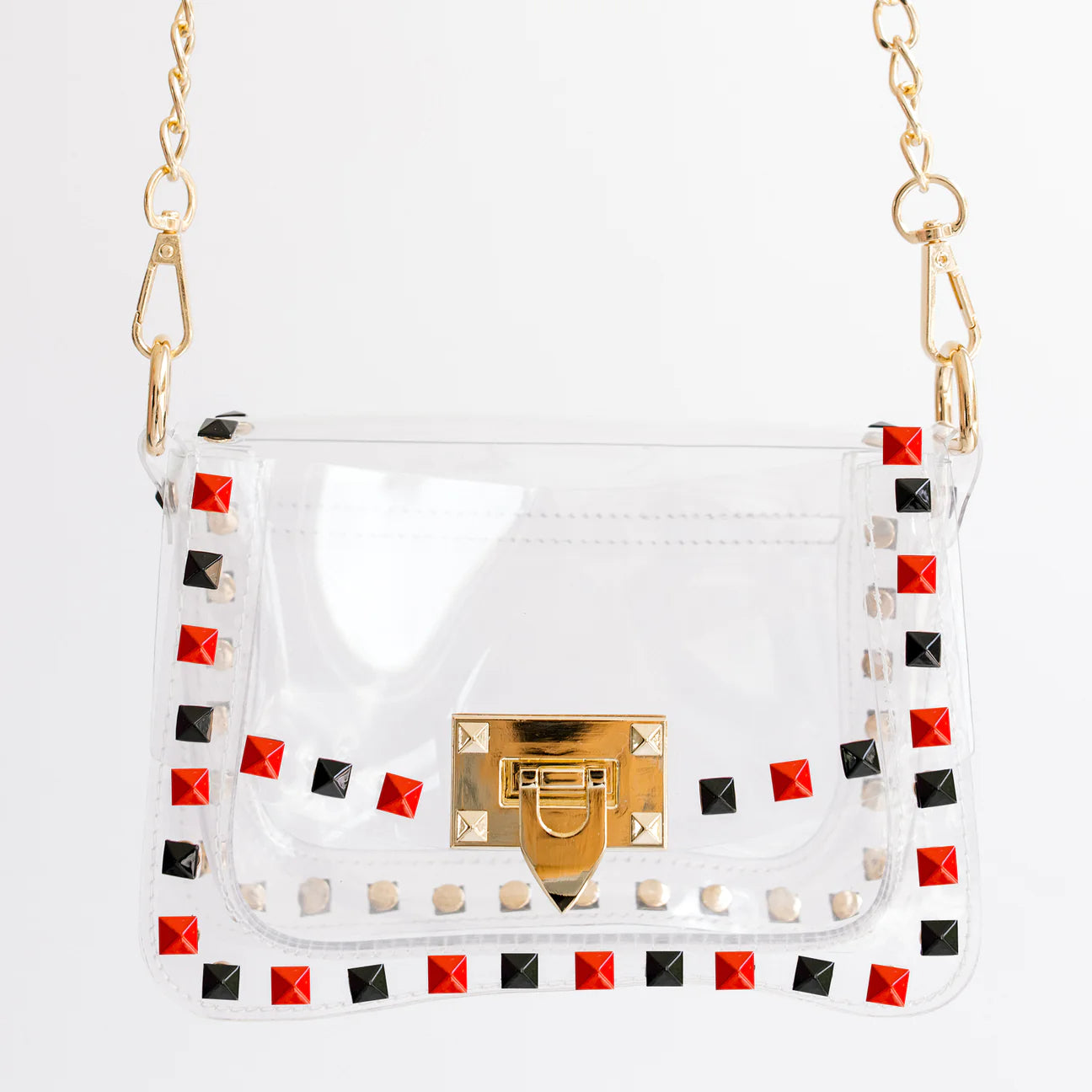 Clearly Handbags - The Jackie in Red & Black
