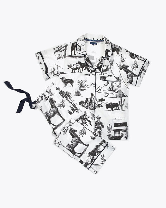 Marfa Toile Pajama Pants Set - Black