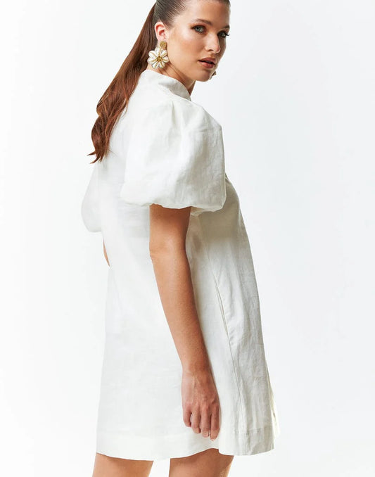 Elliana Barong Mini Dress - Ivory
