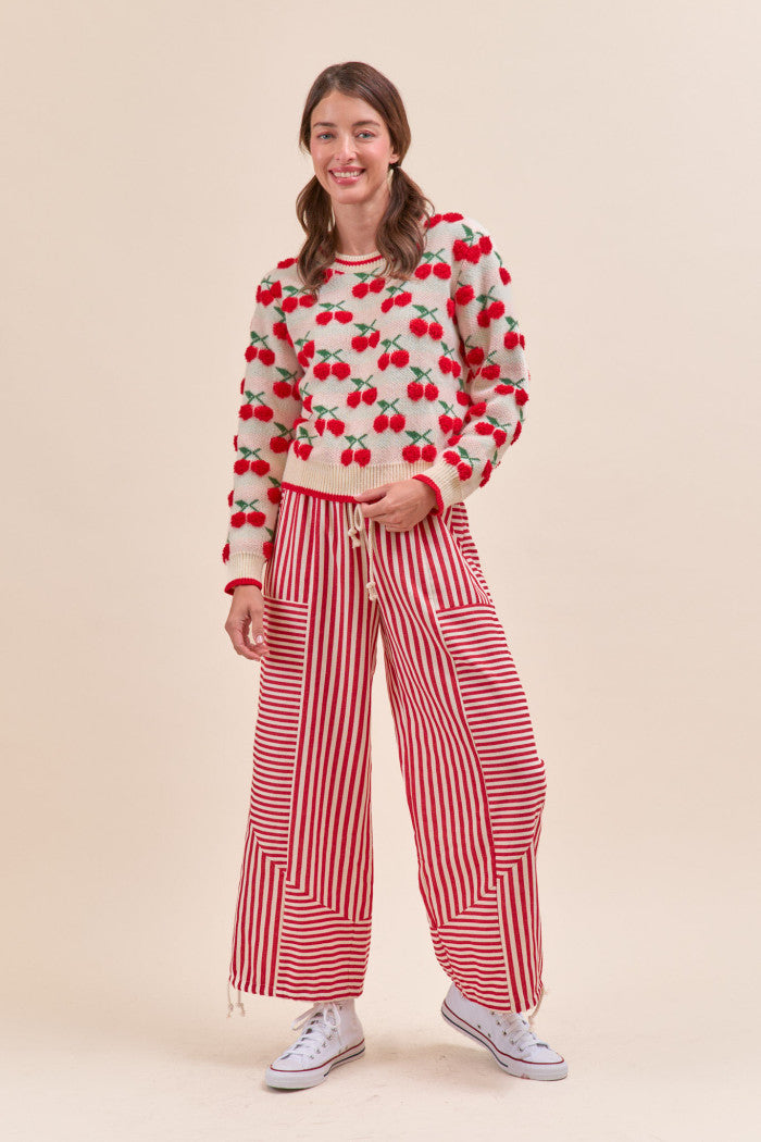 Cherry Sweater - Ivory/Red Multi