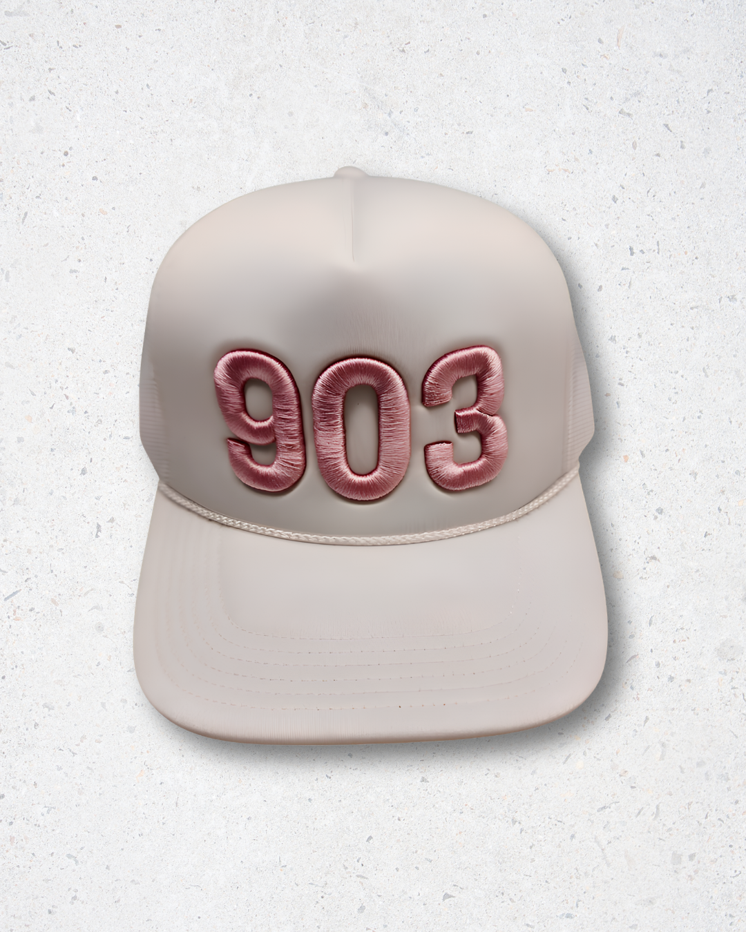 903 Trucker Hat - White & Light Pink