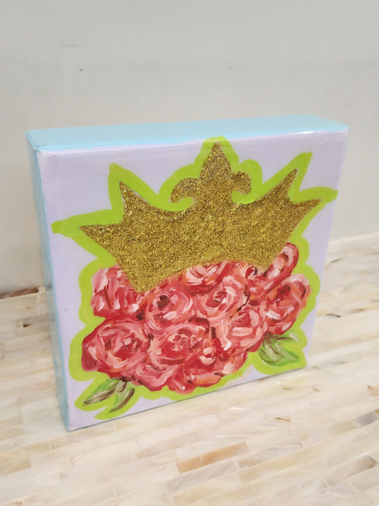 Crowned Roses Lilac Original Artwork