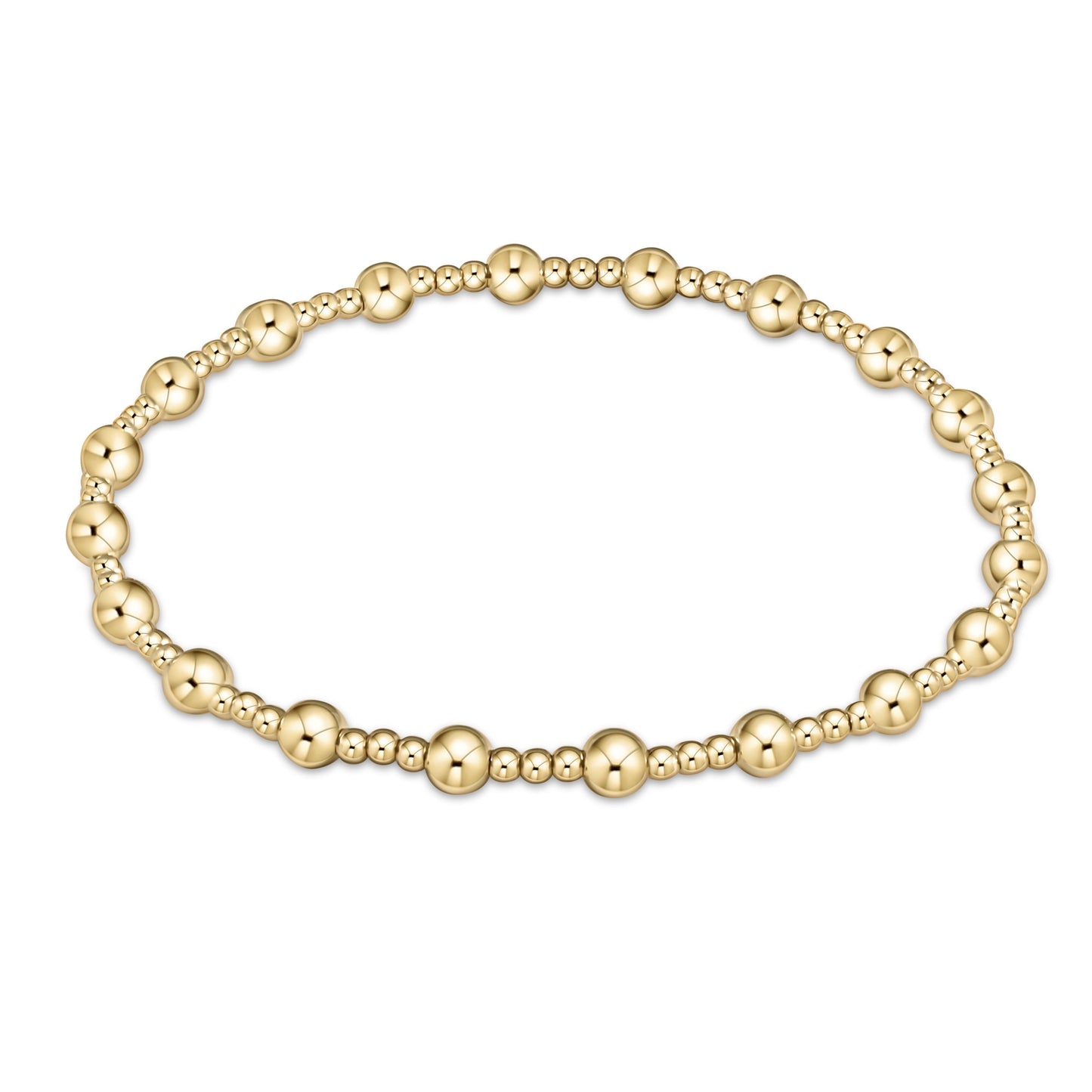 Extends - Classic Sincerity Pattern 4mm Bead Bracelet - Gold