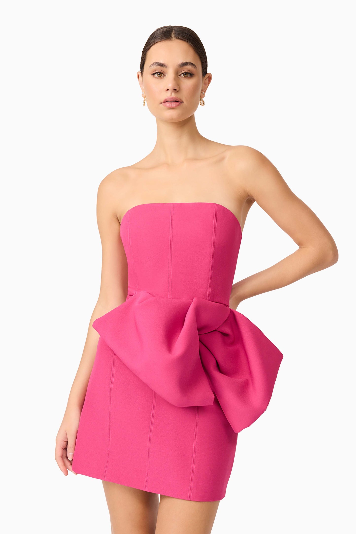 Elysie Bow Mini Dress - Orchid