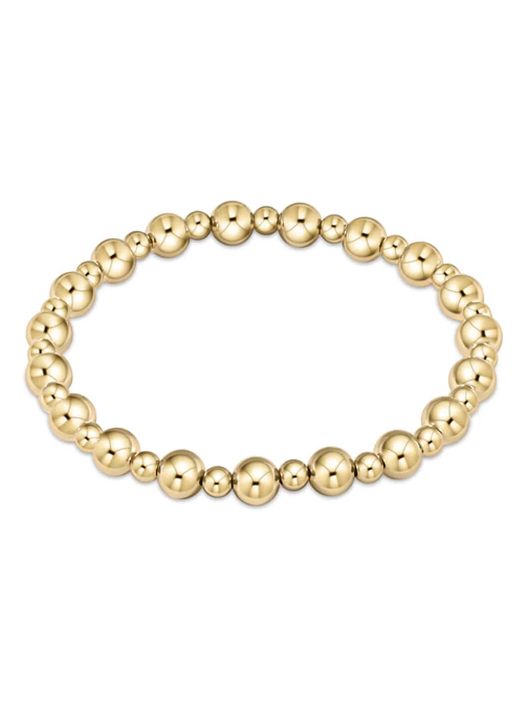 Extends - Classic Grateful Pattern 6mm Bead Bracelet - Gold