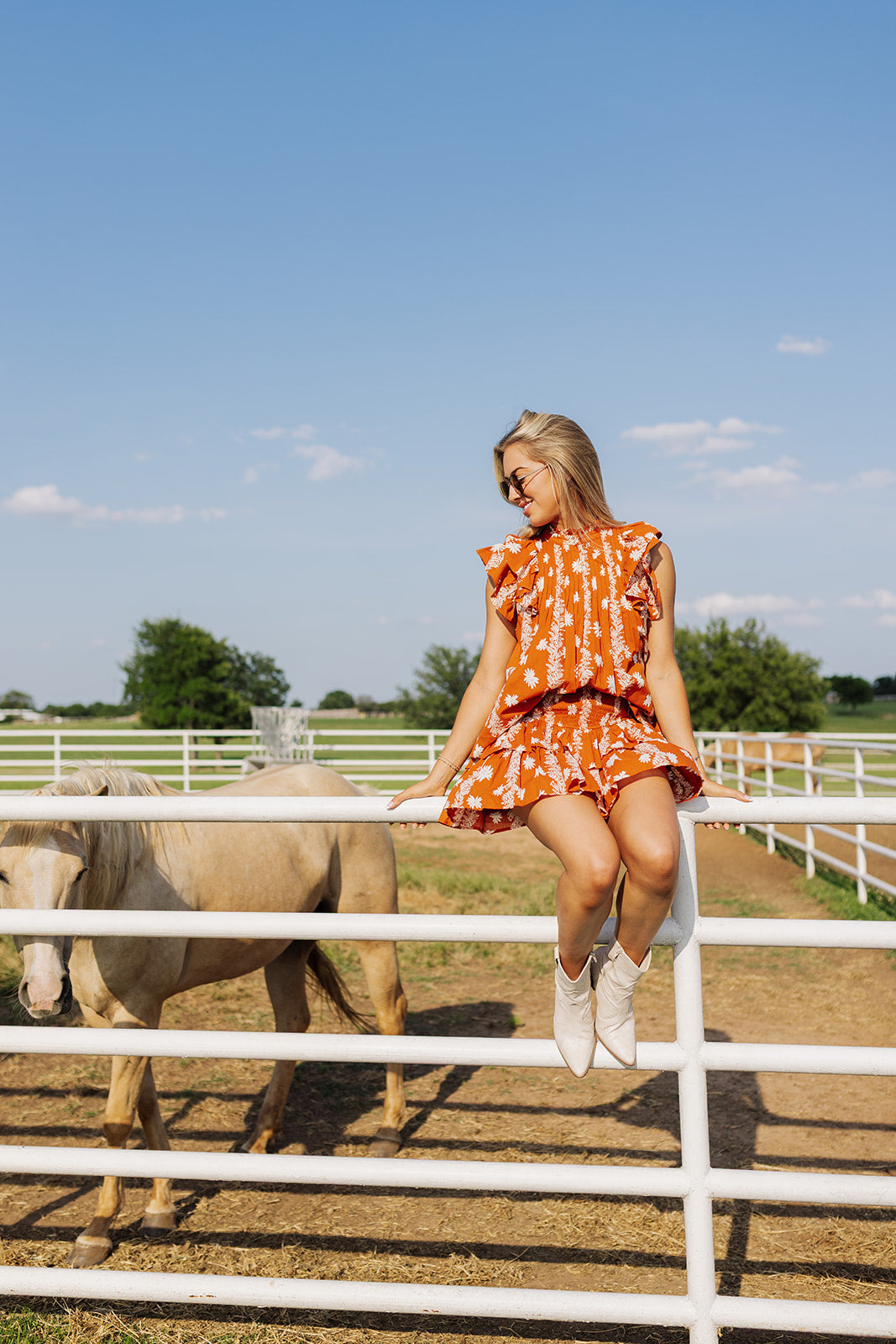 The Aubrey Pleated Top - Burnt Orange