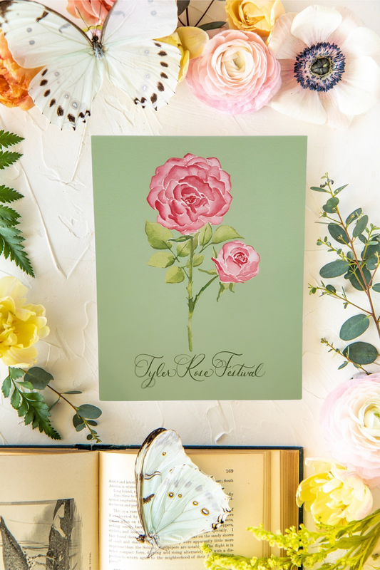 Colorful Botanical 5x7 Print - Tyler Rose Festival Rose