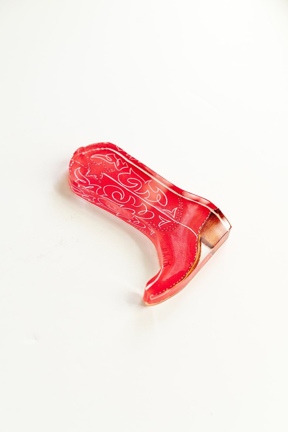 Red Boot Acrylic Art Block Large