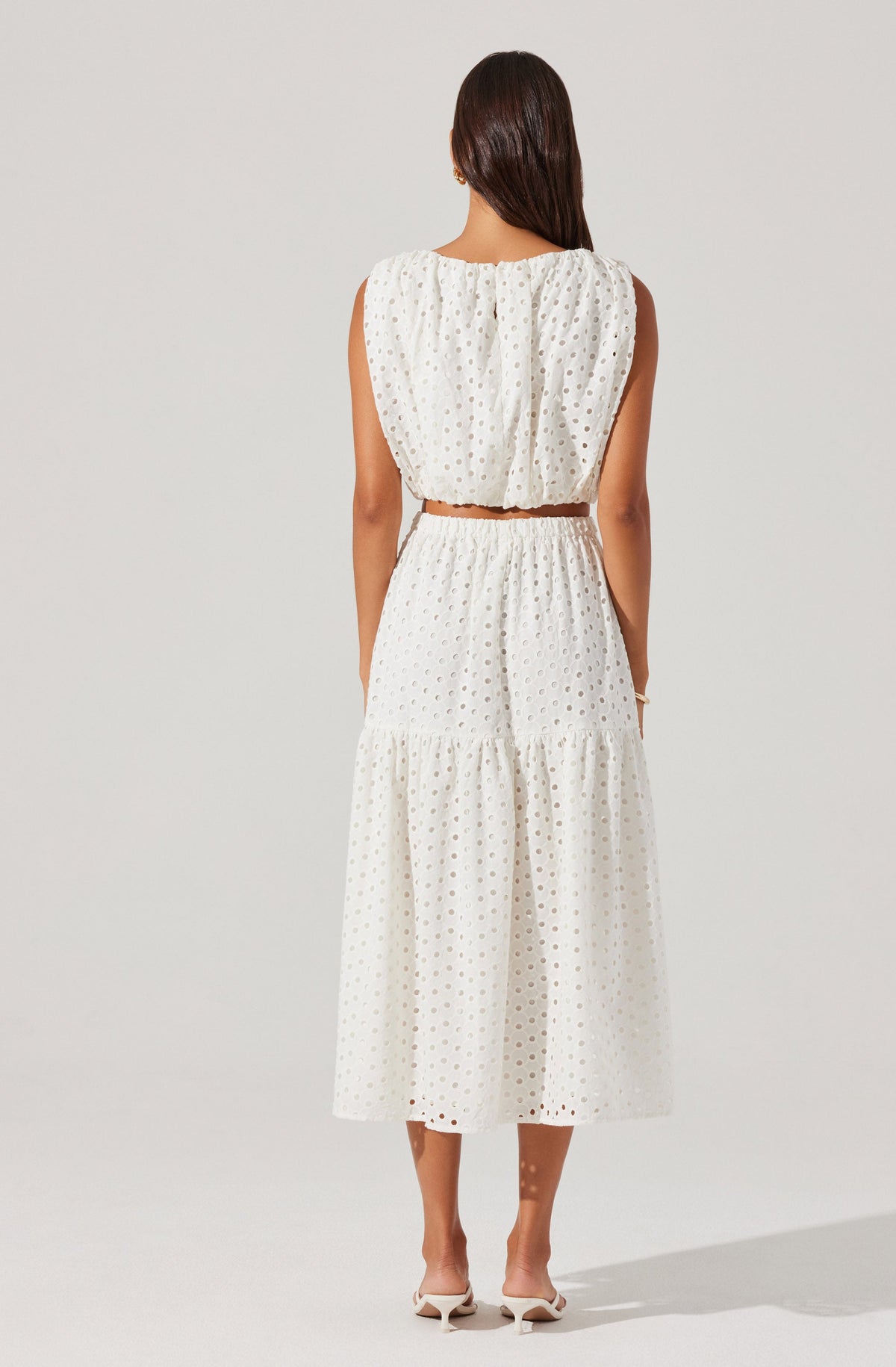 ASTR - Nalley Eyelet Crop Top - White
