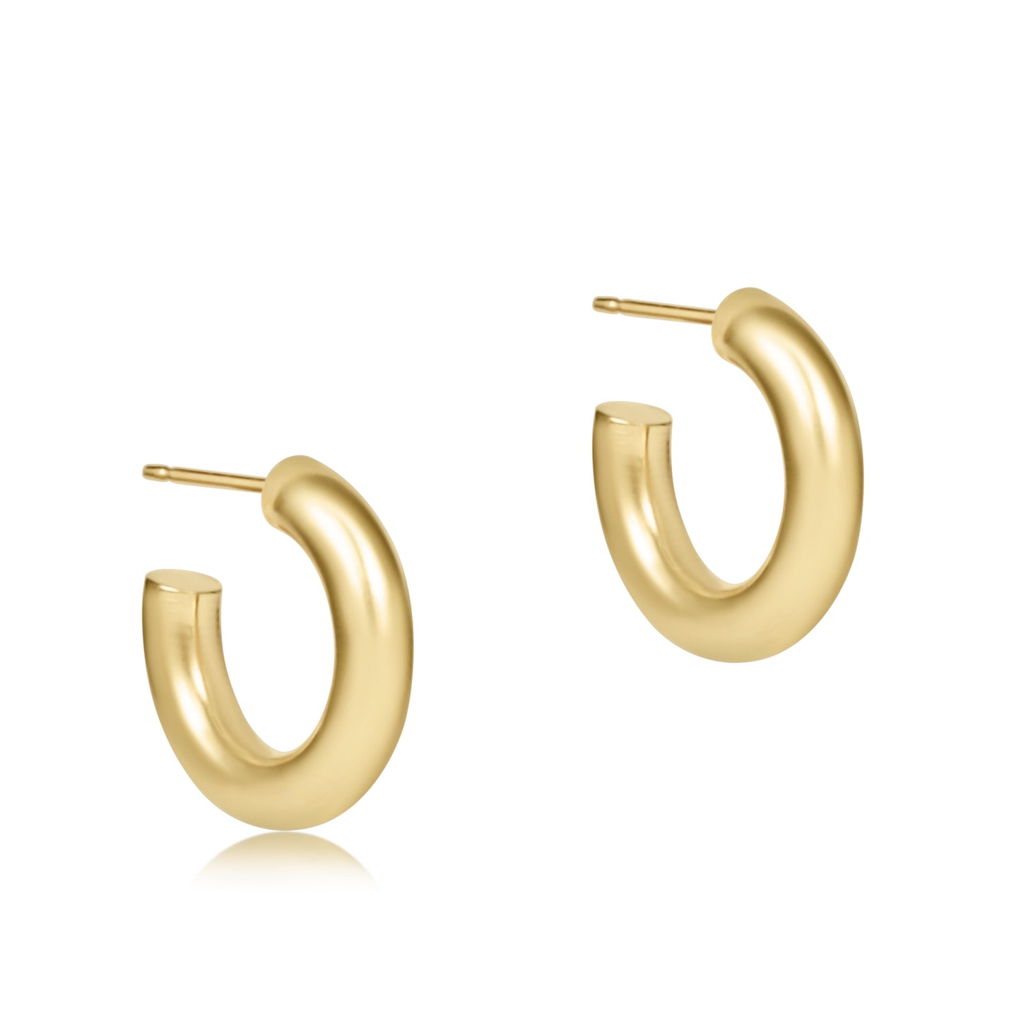Gold 0.5" Post Hoop - 4mm - Smooth