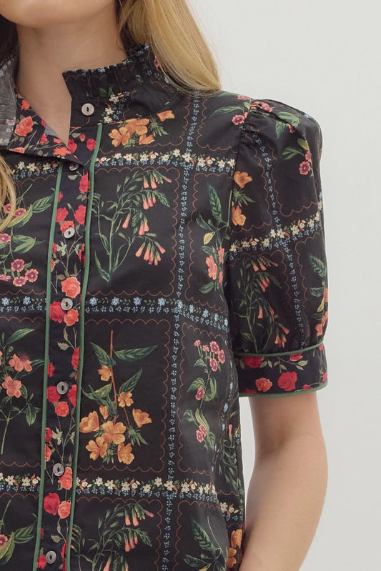 Libby Blouse - Rust Floral