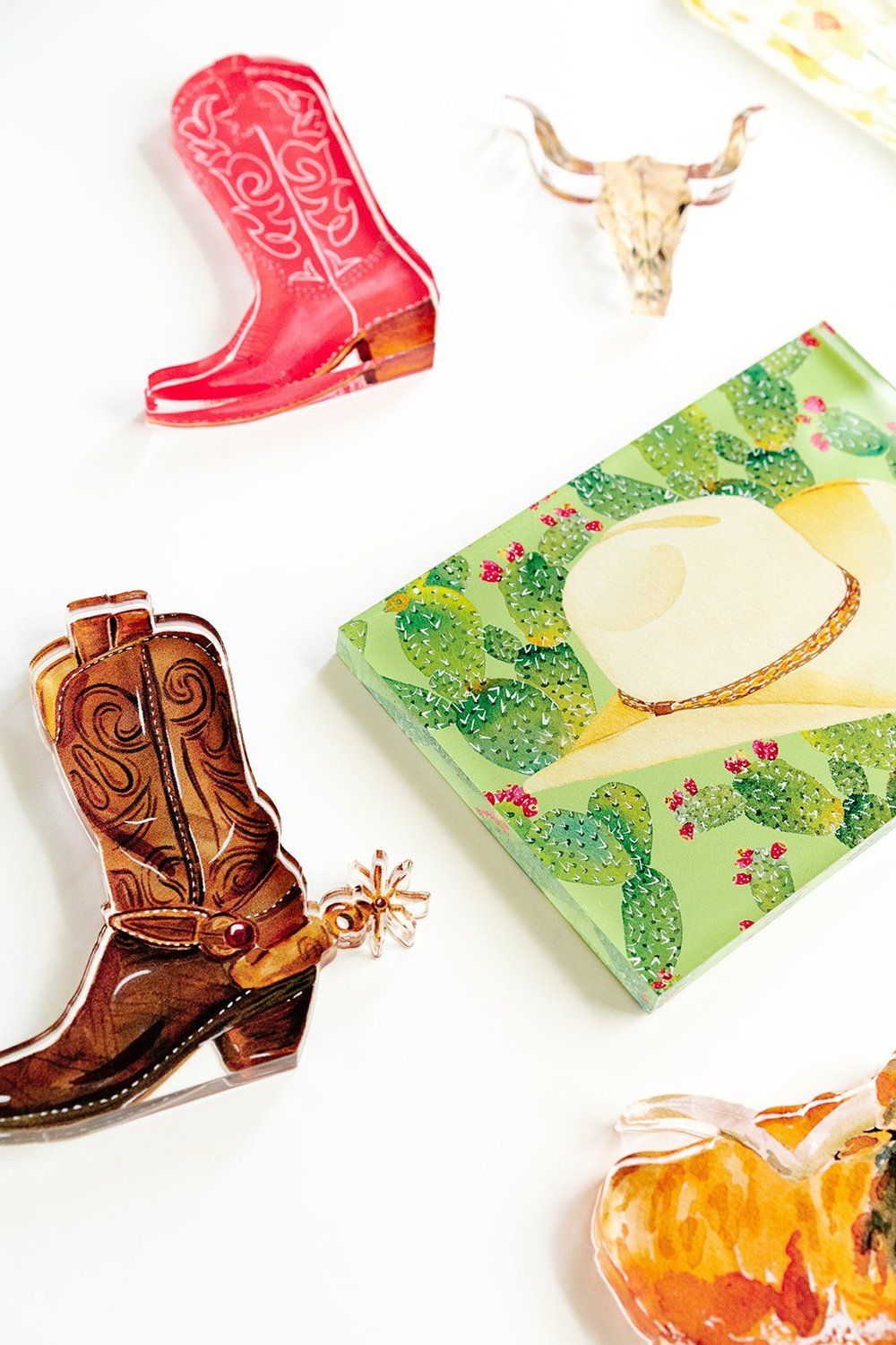 Red Boot Acrylic Art Block Large