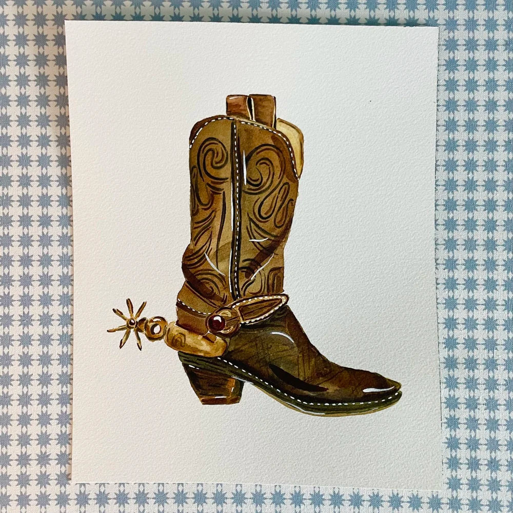 Spur Boot Acrylic Art Block Large