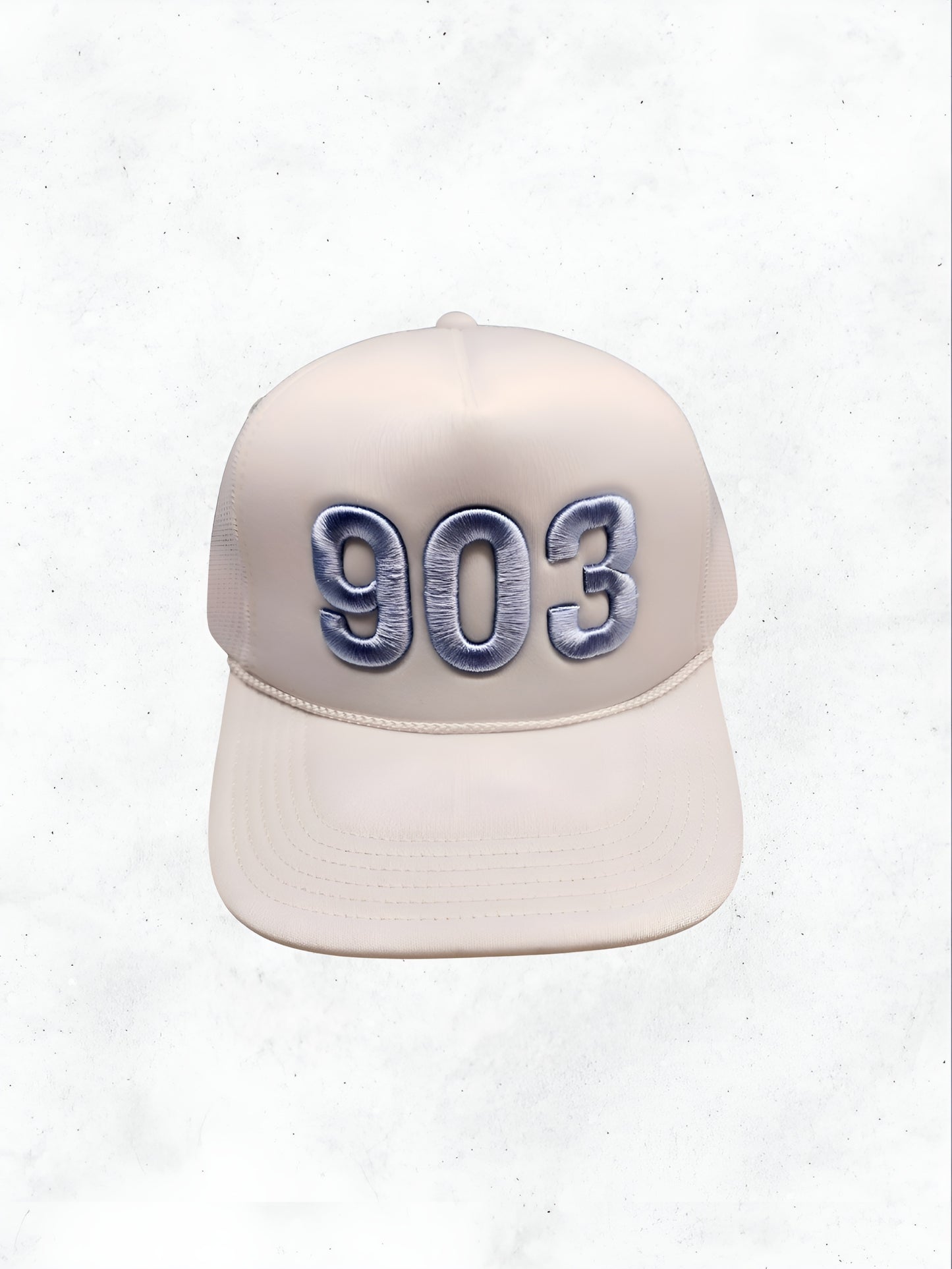 903 Trucker Hat - White & Baby Blue