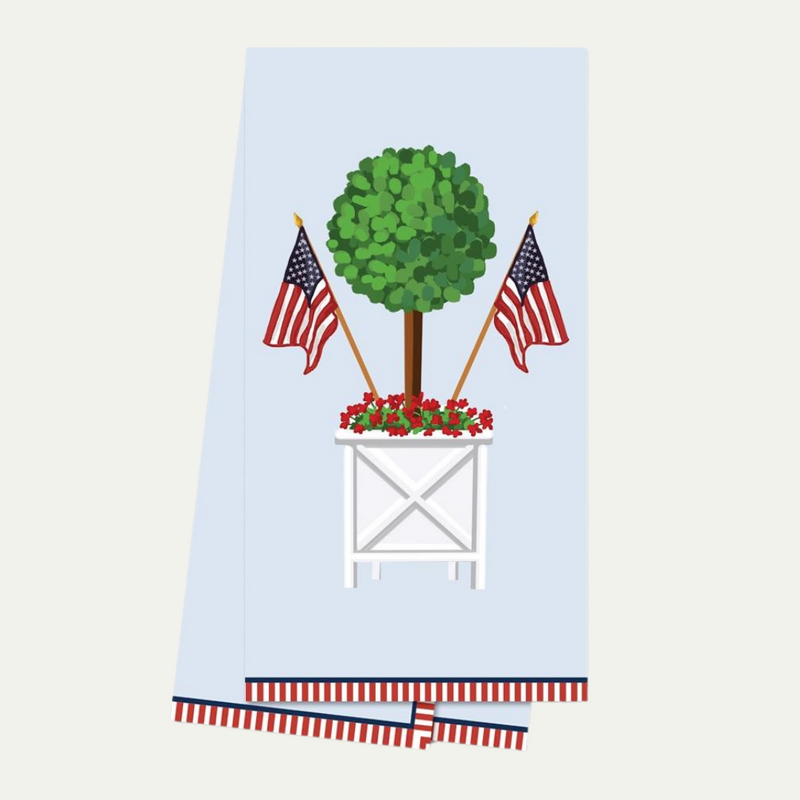 Patriotic Topiary Tea Towel