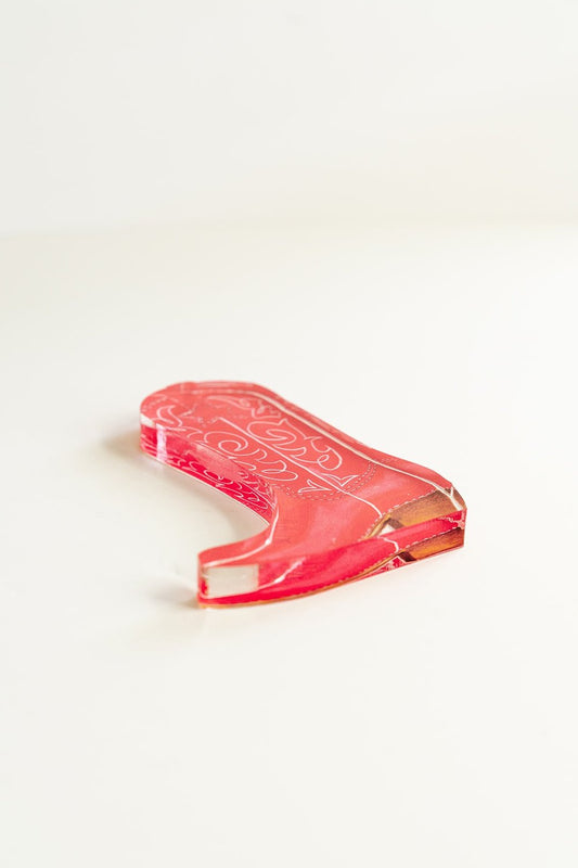 Red Boot Acrylic Art Block Large