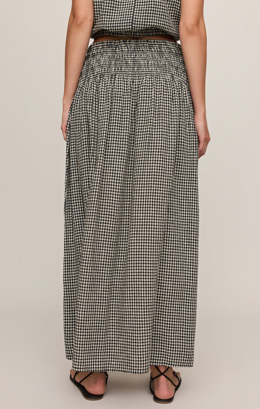 Brooke Gingham Maxi Skirt - Black