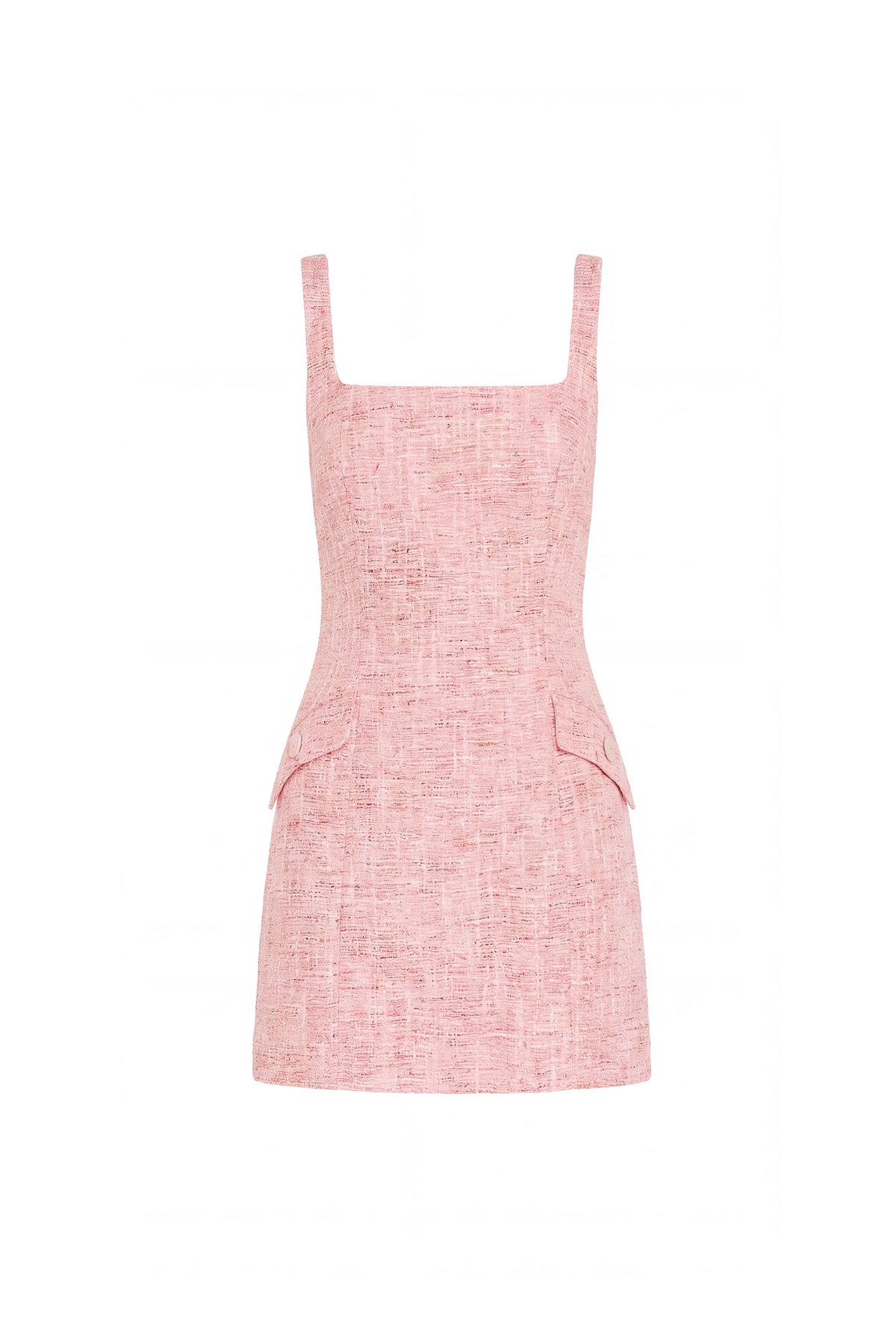 Addeline Dress in Palmira Tweed - Red Ivory