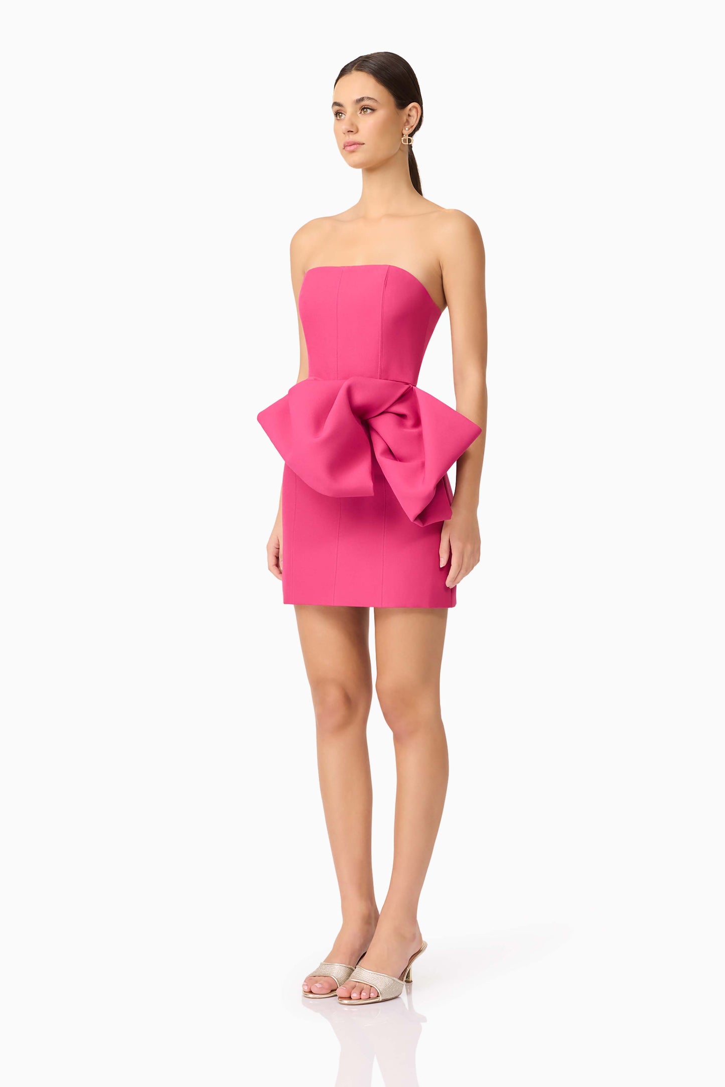 Elysie Bow Mini Dress - Orchid