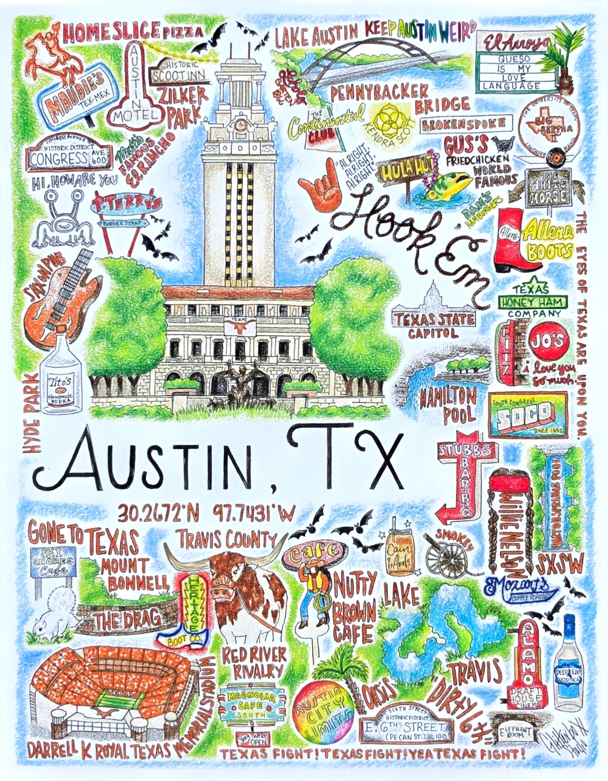 GLITTERBOXX - Hometown Print - Austin, TX