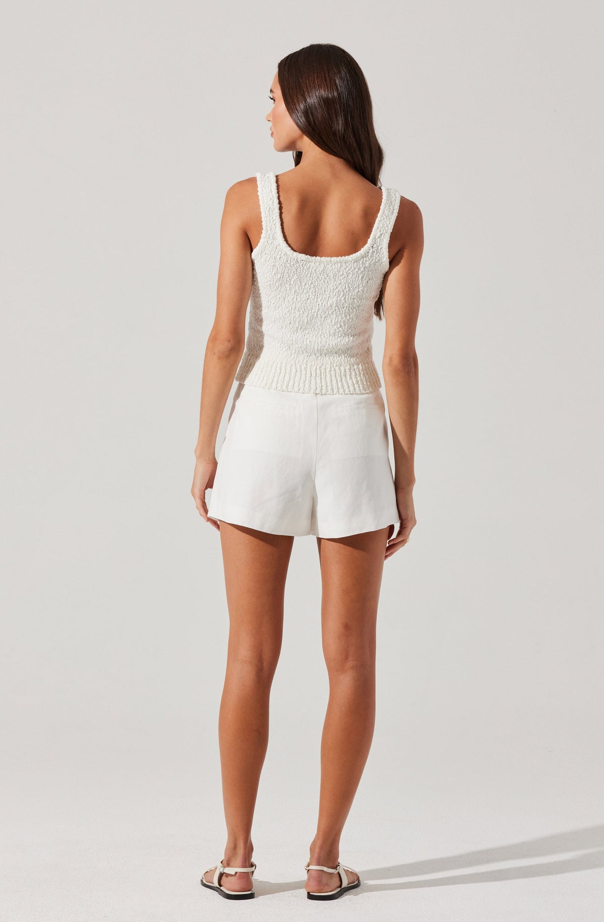 ASTR - Artice Pleated Linen-Blend Shorts - White