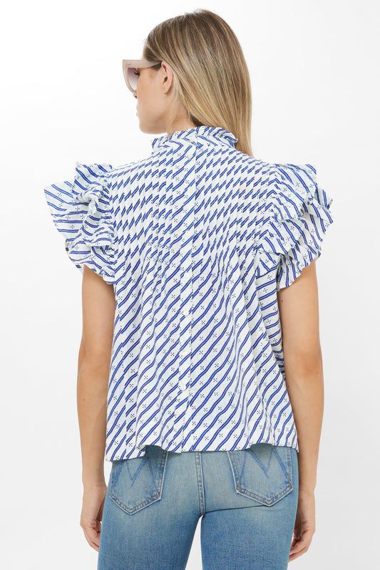 Pintuck Ruffle Top - Dipsy Navy