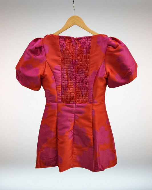 Eloise A Line Mini Dress in Pink & Red