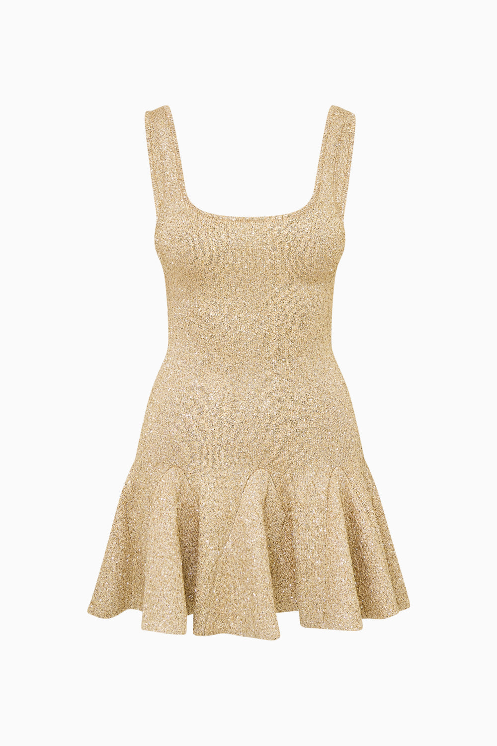 Sarajane Sequin Stretch Knit Mini Dress - Honey Gold